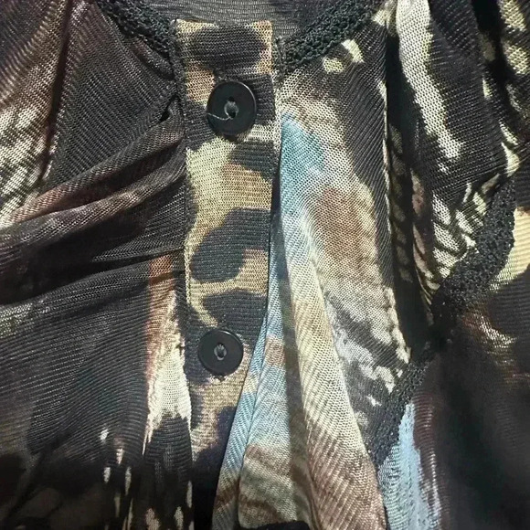 Alberto Makali Y2K 2000s Abstract Ruffle Blouse Size Large EUC - Picture 3 of 5